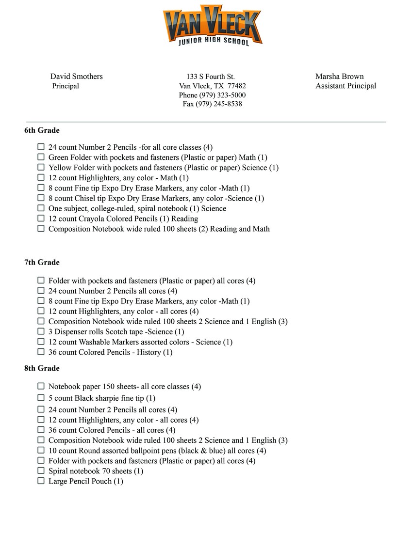 VVJH Page One